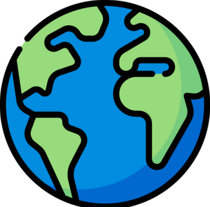 An illustrated graphic of the Earth.